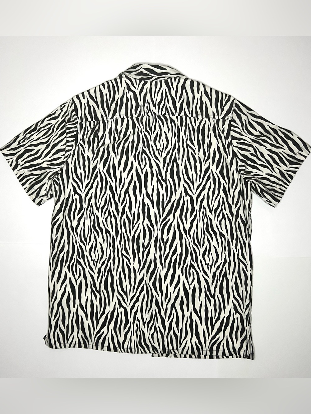 R13 Tony Shirt Black & White Zebra Button-Down with Yellow Leopard Chest Pocket - Picture 6 of 13